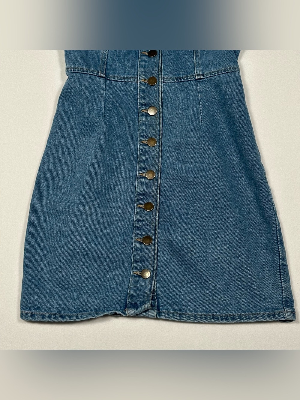 Urban Outfitters Denim Mini Dress Medium Wash Button Down 100% Cotton Size 4 - Picture 6 of 8